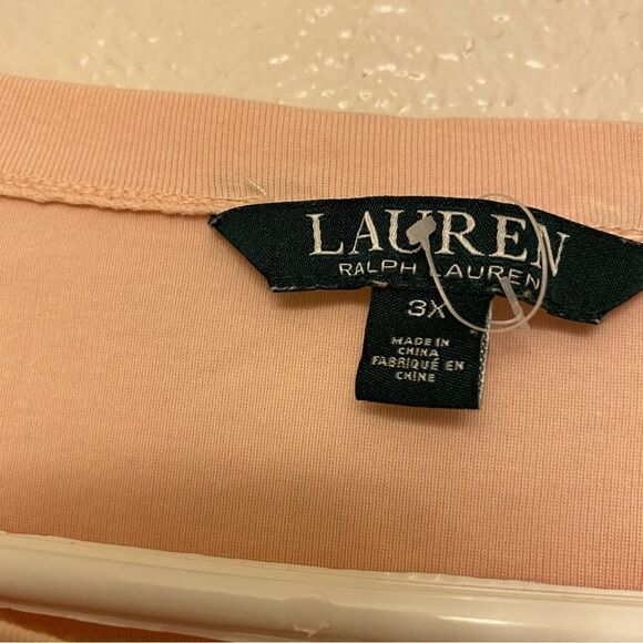 Ralph Lauren Jean blush pink cuffed sleeve scoop boat neck T-shirt Plus size 3X - Picture 7 of 8